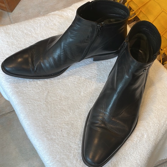 Pelle Line Corrente 3200 plain toe side zip black men’s low boot size 41 - Picture 3 of 15